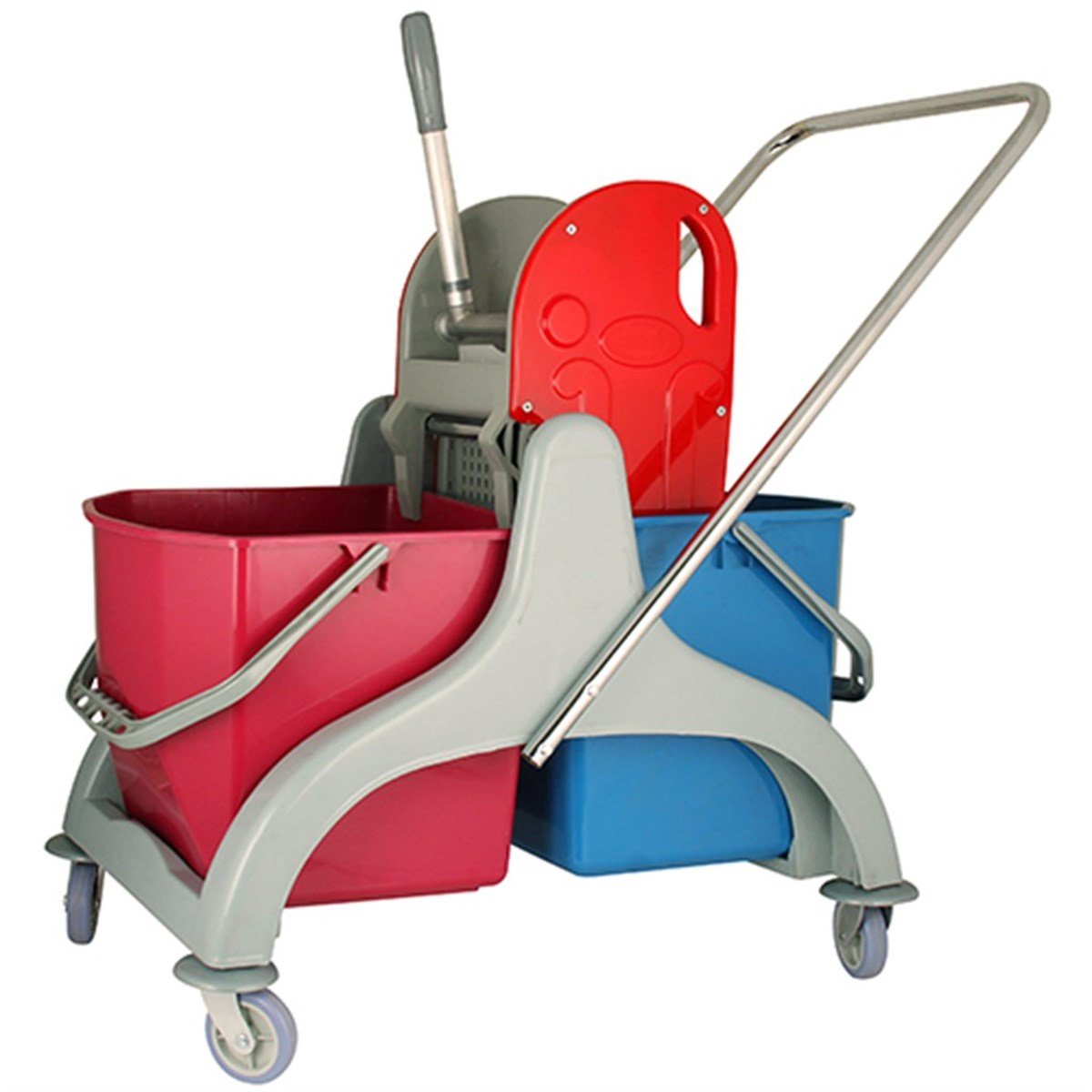 BİLLUR ÇİFT KOVALI PLASTİK PRESLİ TEMİZLİK ARABASI